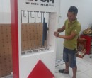 kệ aluminium với khung sắt