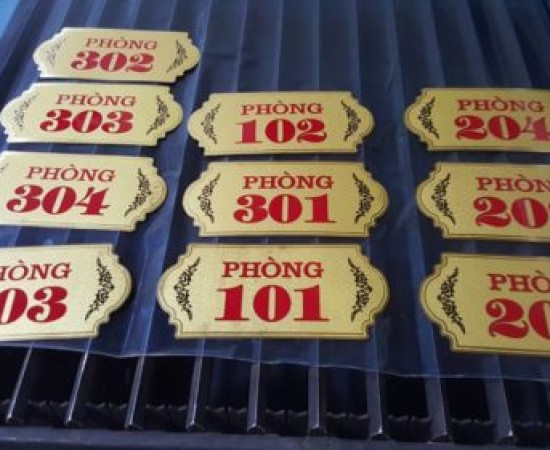 Bảng số phòng inox